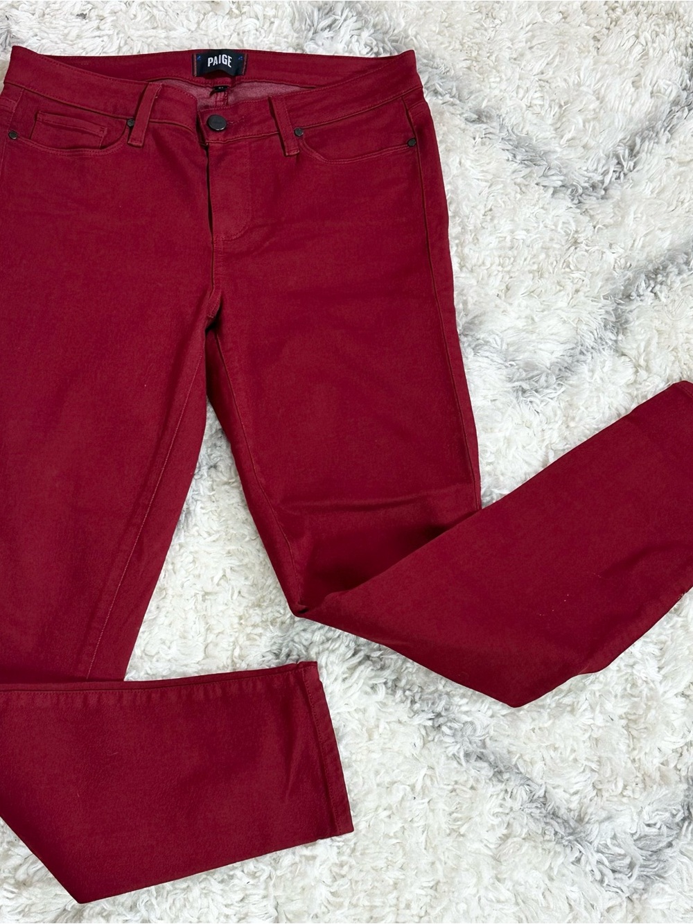 PAIGE Women's Skinny Jeans in Deep Red